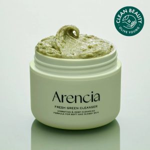 Arencia Fresh Green Mochi Cleanser, Gentle Daily Cleanser for Acne-Prone Skin 120g